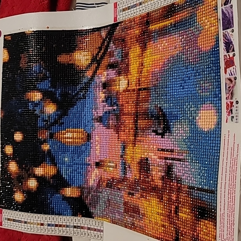 DIY 5D Diamond Painting Lanterns In Cityscape (Completed Canvas)